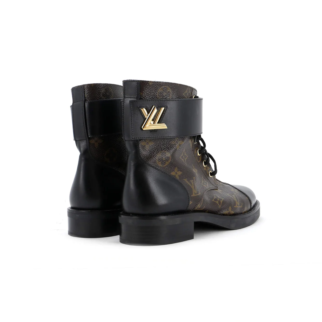 Women's Wonderland Flat Ranger Boots Monogram Canvas and Leather - Deep Luxury