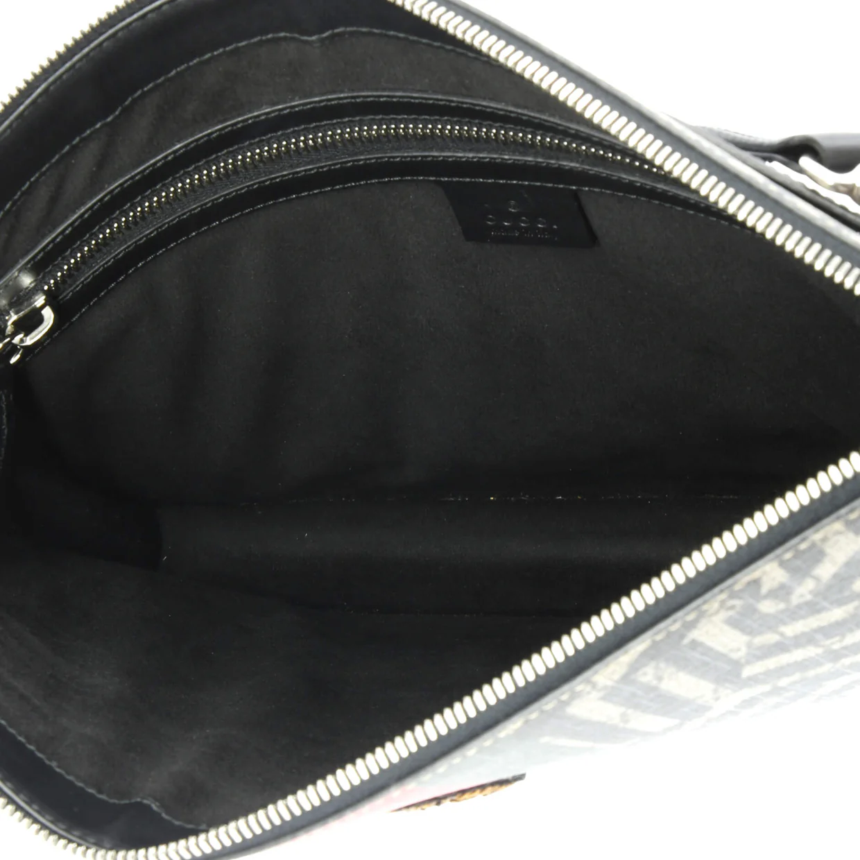 Bee Web Zip Messenger Bag Caleido GG Coated Canvas Large - Deep Luxury
