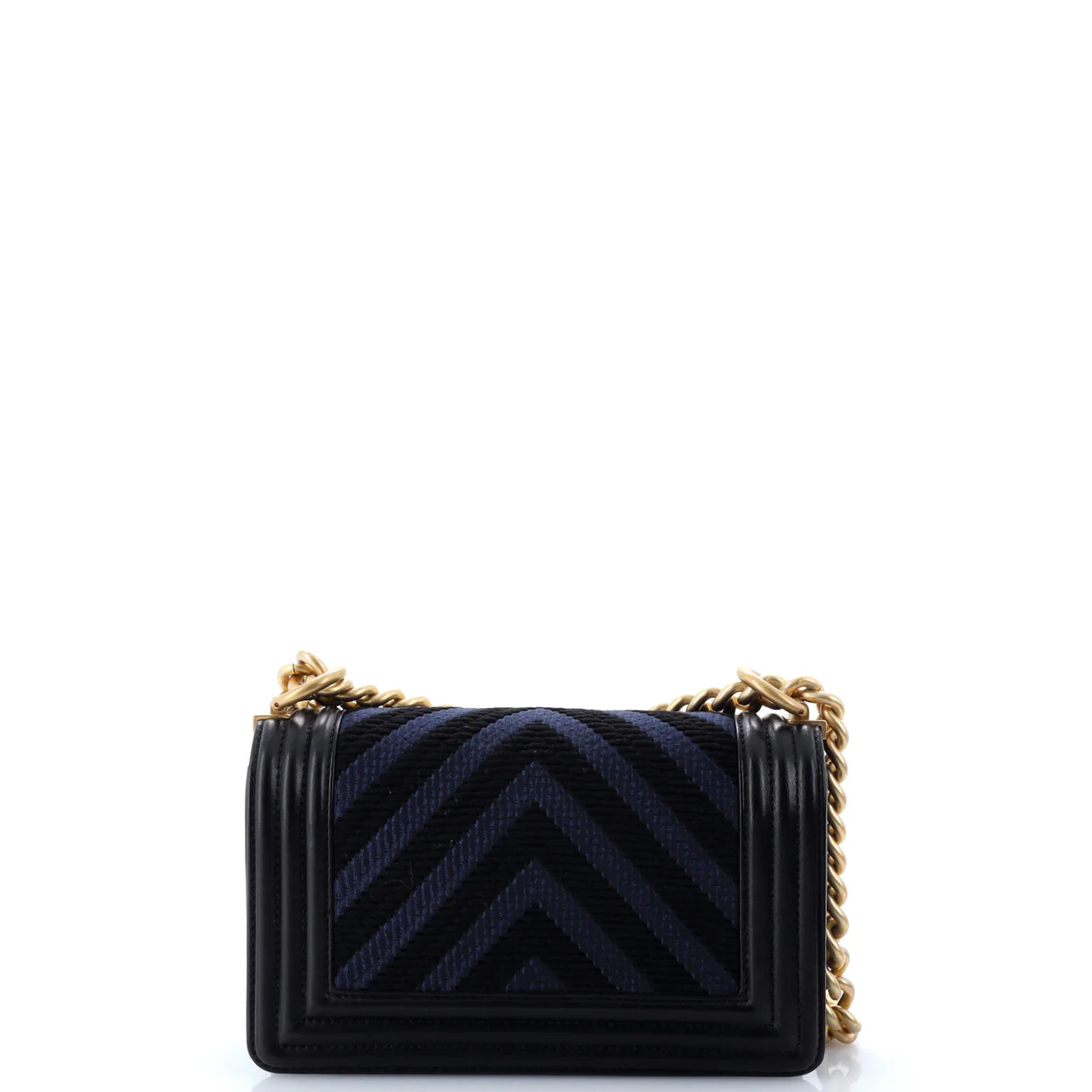 Boy Flap Bag Braided Chevron Calfskin and Lambskin Small - Deep Luxury