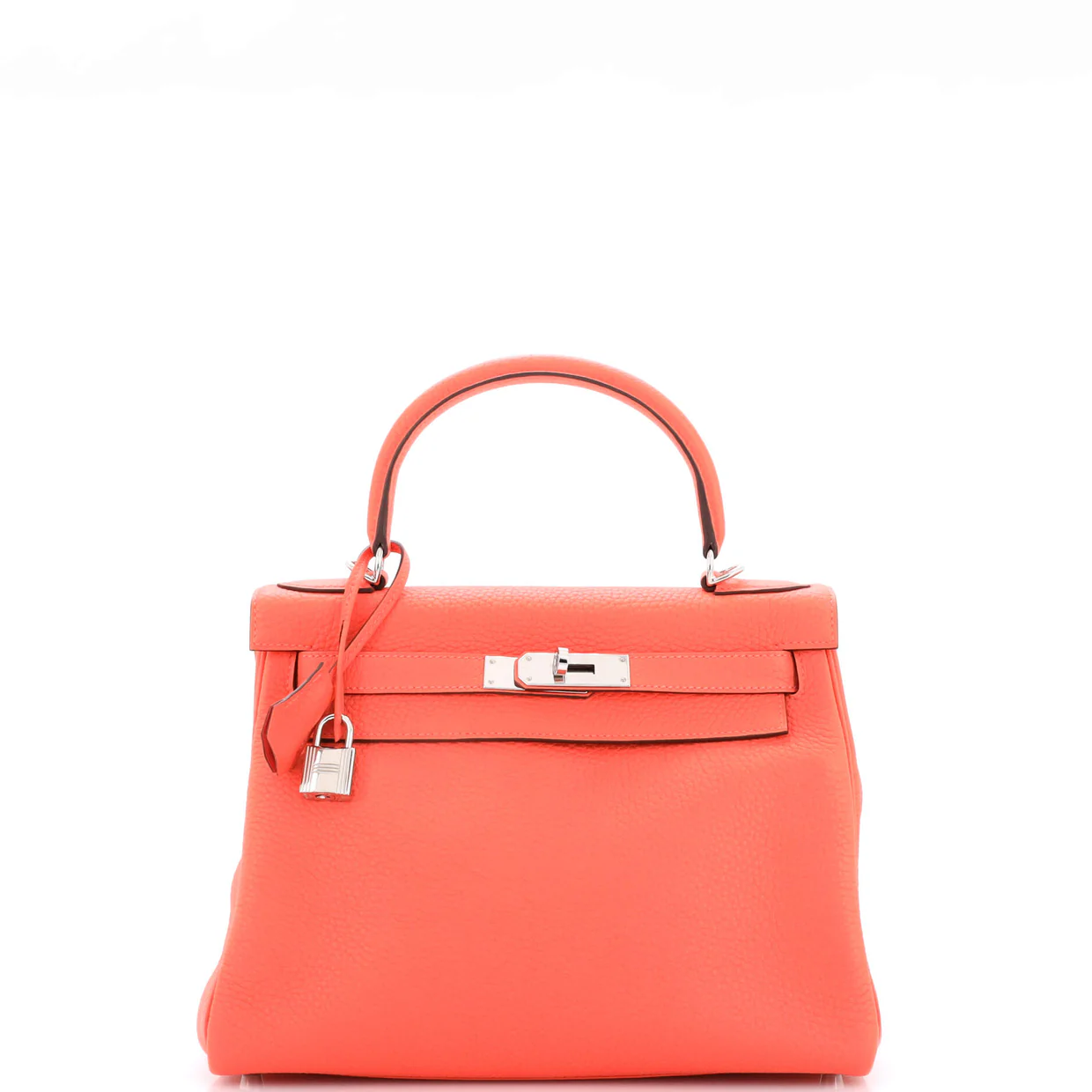 Kelly Handbag Rouge Pivoine Clemence with Palladium Hardware 28 - Deep Luxury