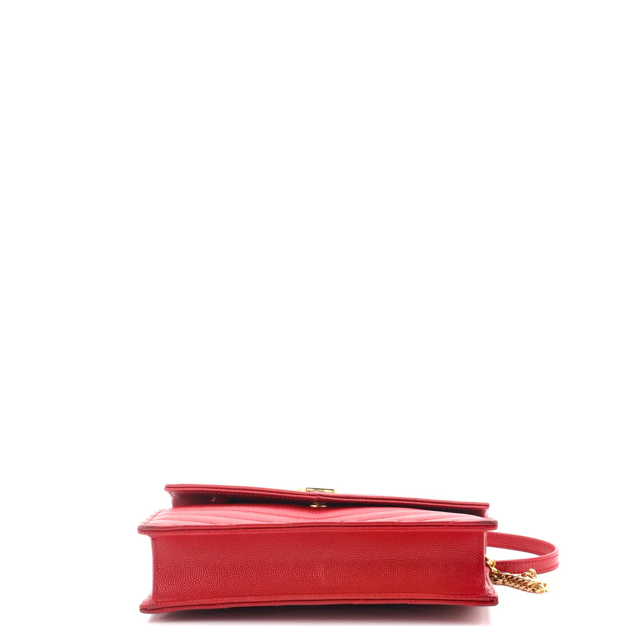 Classic Monogram Wallet on Chain Matelasse Chevron Leather Small - Deep Luxury