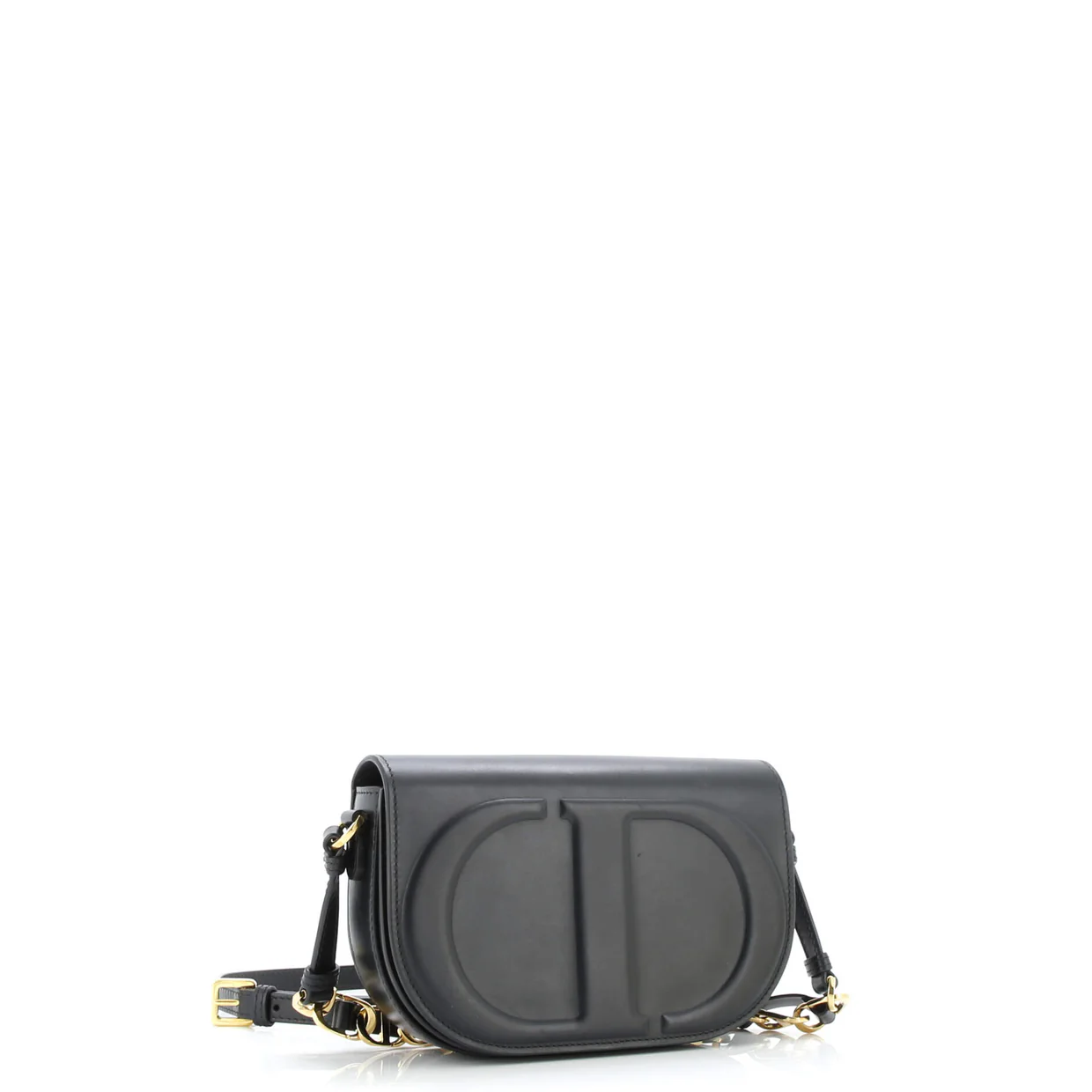 CD Signature Camera Flap Bag Leather Small - Deep Luxury
