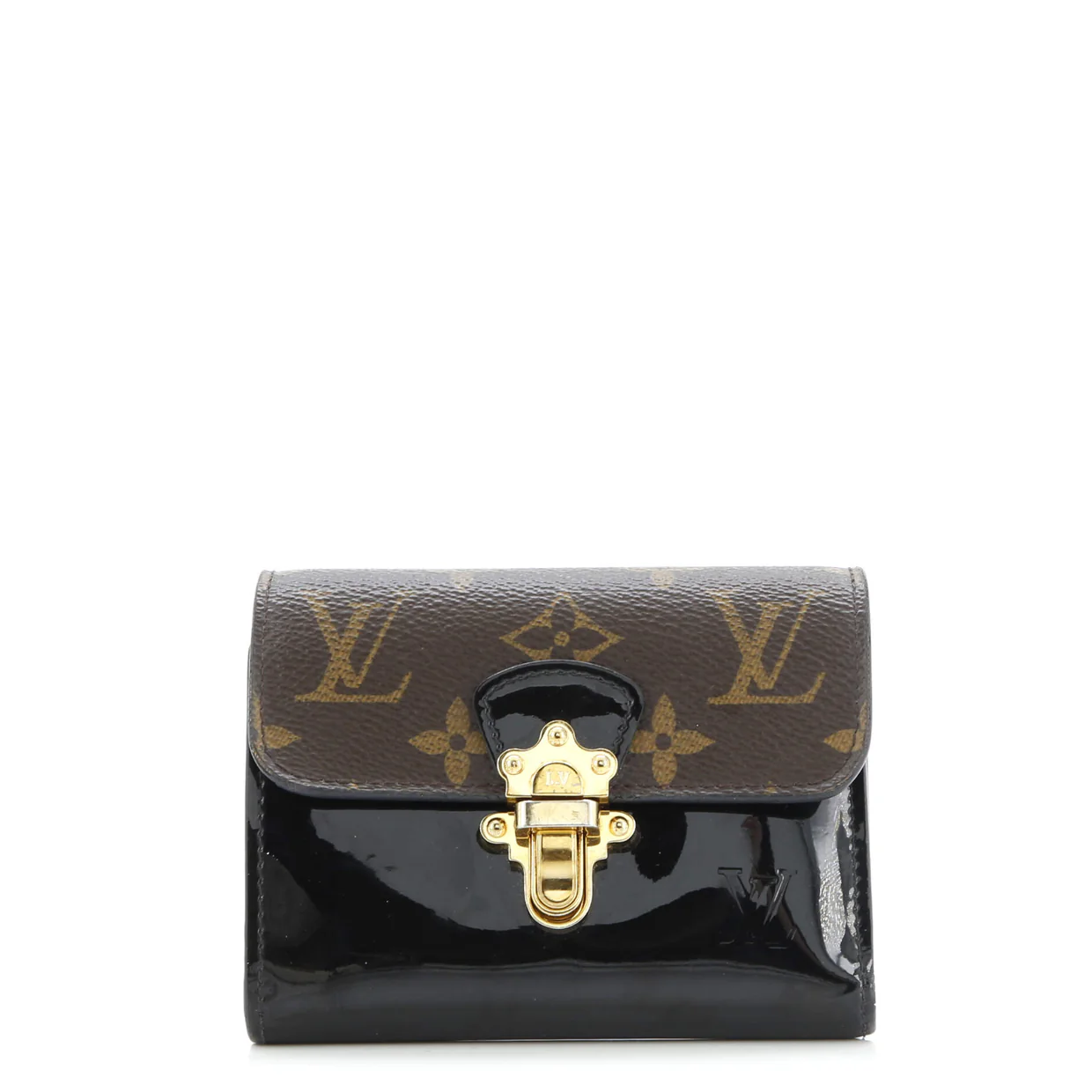 Cherrywood Wallet Vernis with Monogram Canvas Compact - Deep Luxury
