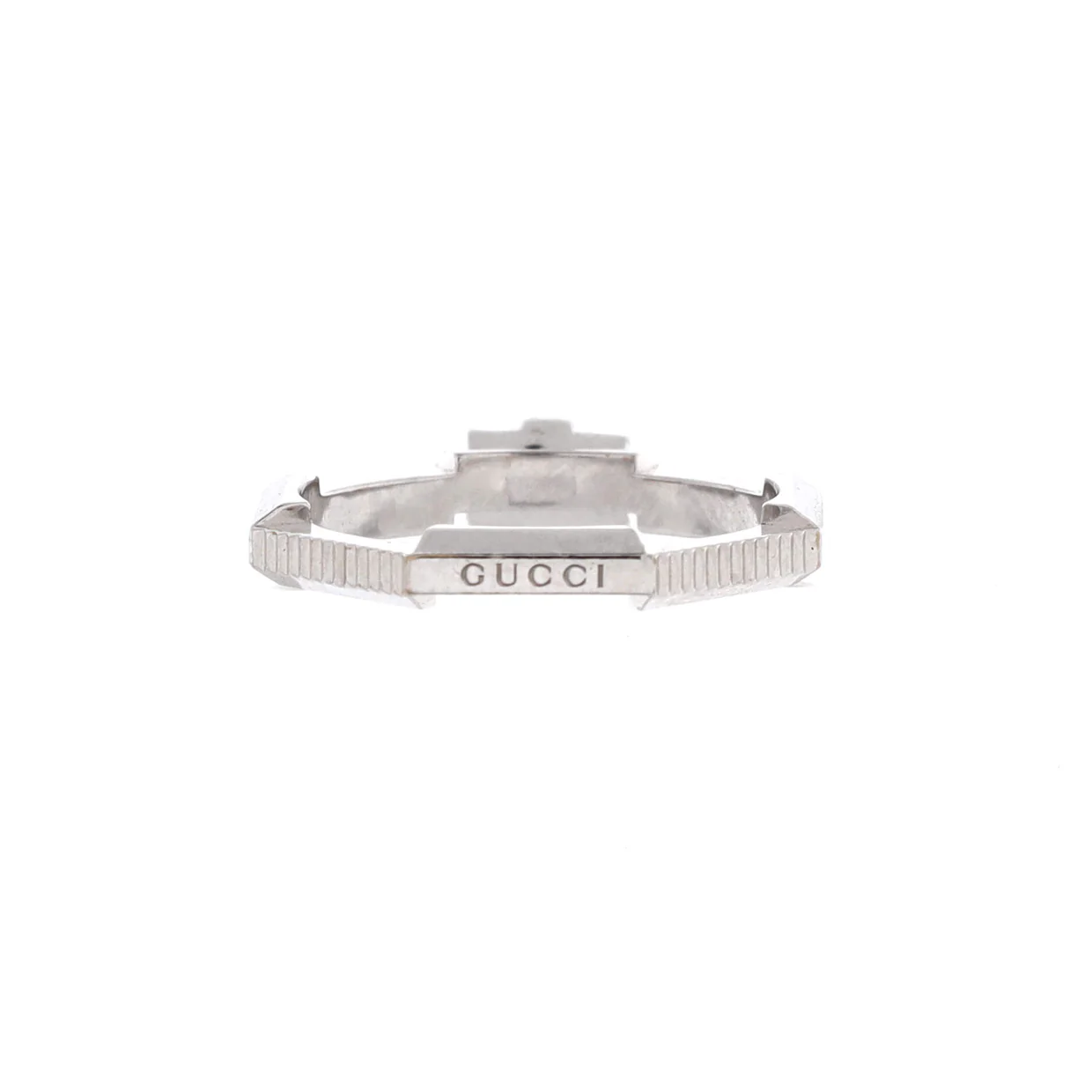 Link to Love Ring 18K White Gold with Baguette Diamonds and Rubelite - Deep Luxury