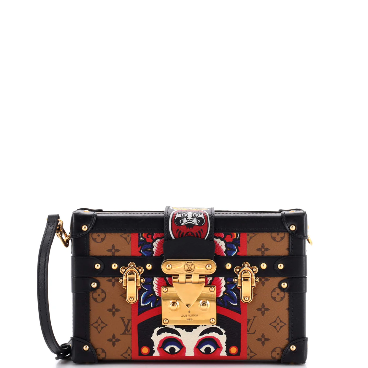 Petite Malle Handbag Limited Edition Kabuki Monogram Canvas - Deep Luxury