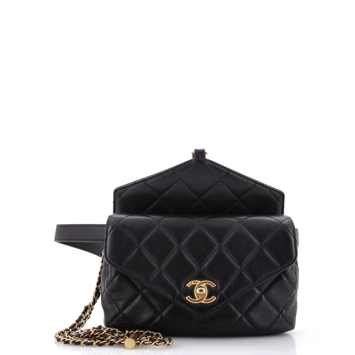 Carry With Chic Chain Flap Waist Bag Quilted Calfskin - Deep Luxury