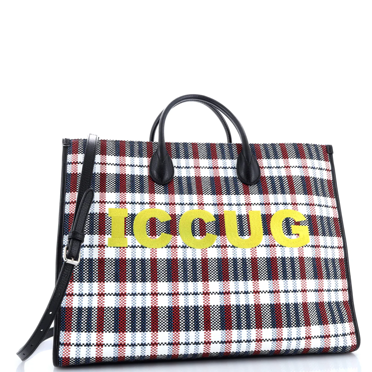 ICCUG Tote Embroidered Faux Raffia Large - Deep Luxury