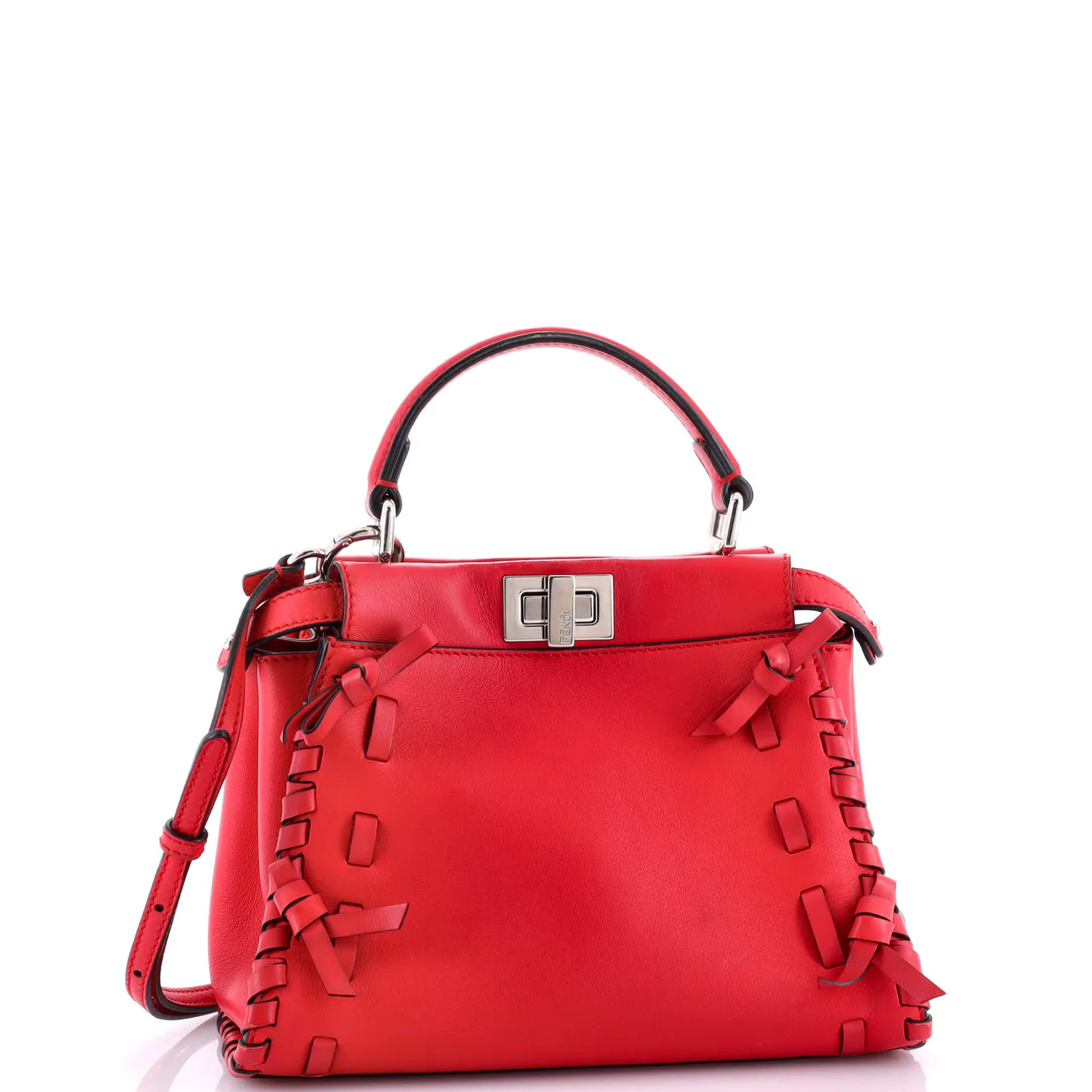 Bow Peekaboo Bag Whipstitch Leather Mini - Deep Luxury
