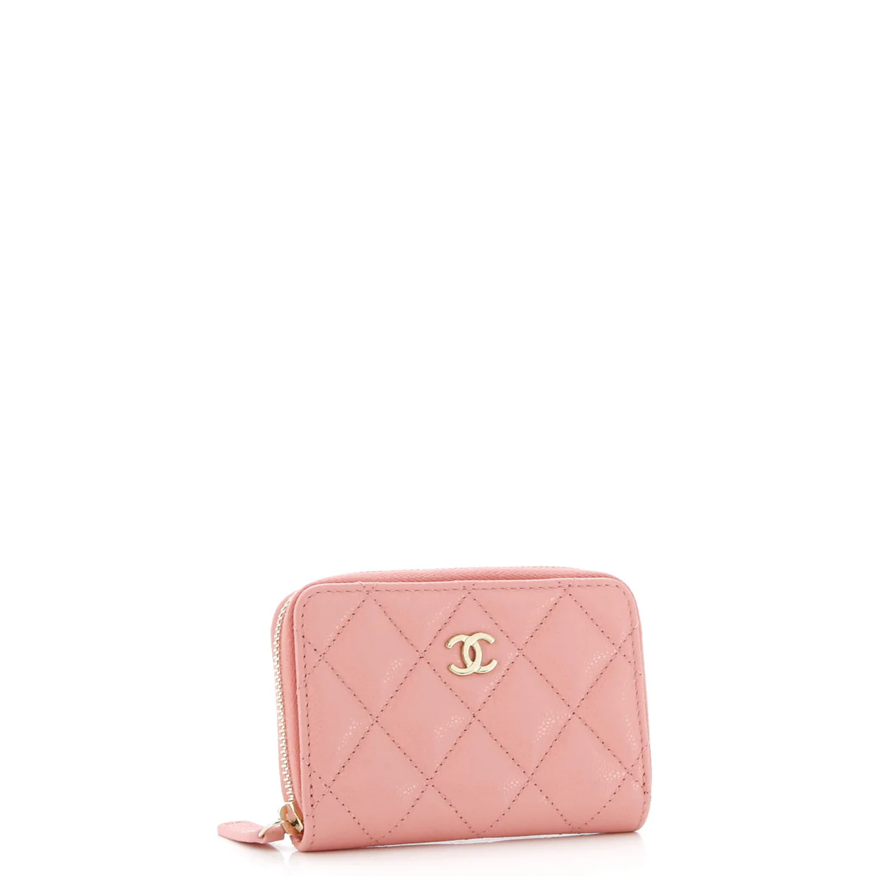 CC Zip Coin Purse Quilted Caviar Small - Deep Luxury