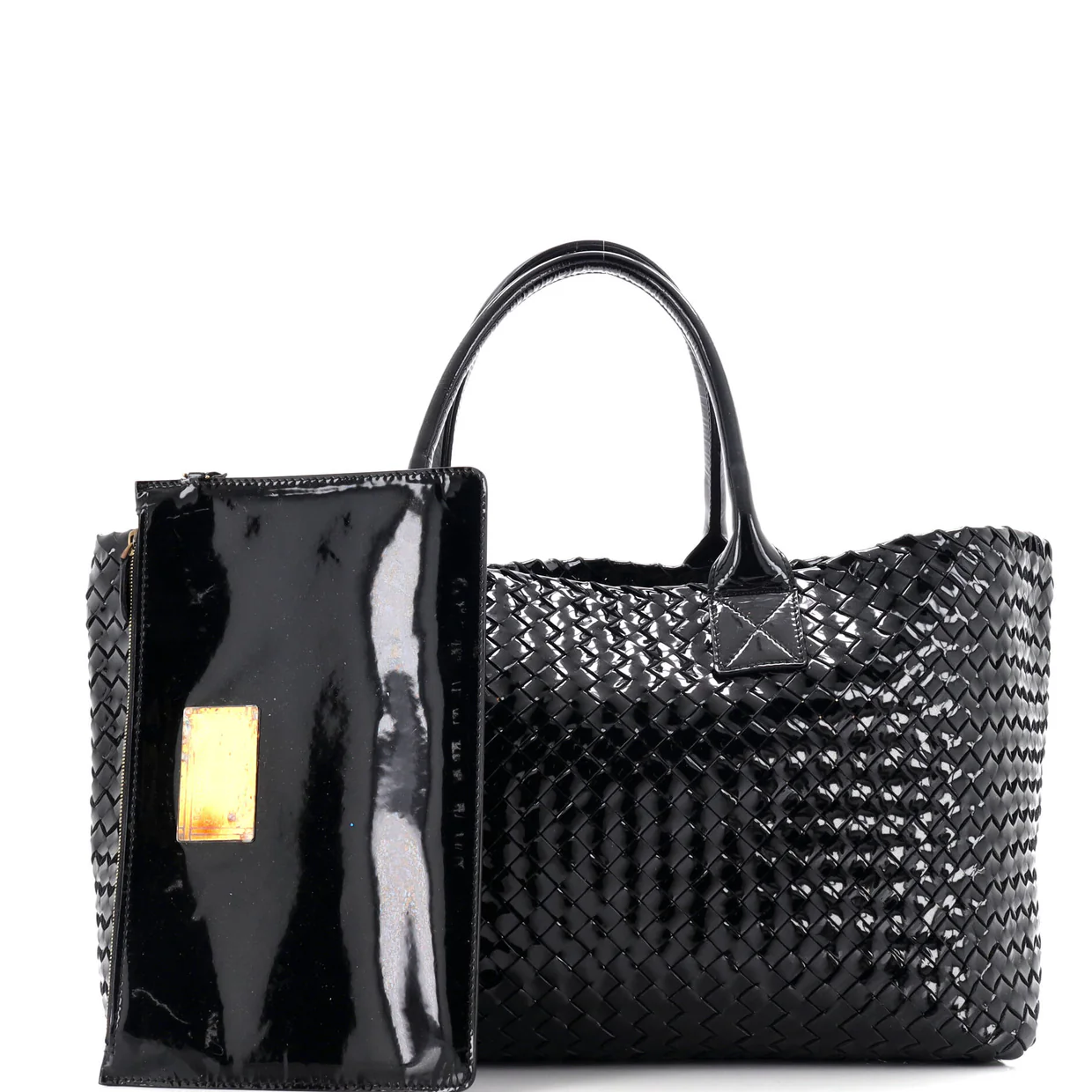 Cabat Tote Intrecciato Patent Large - Deep Luxury