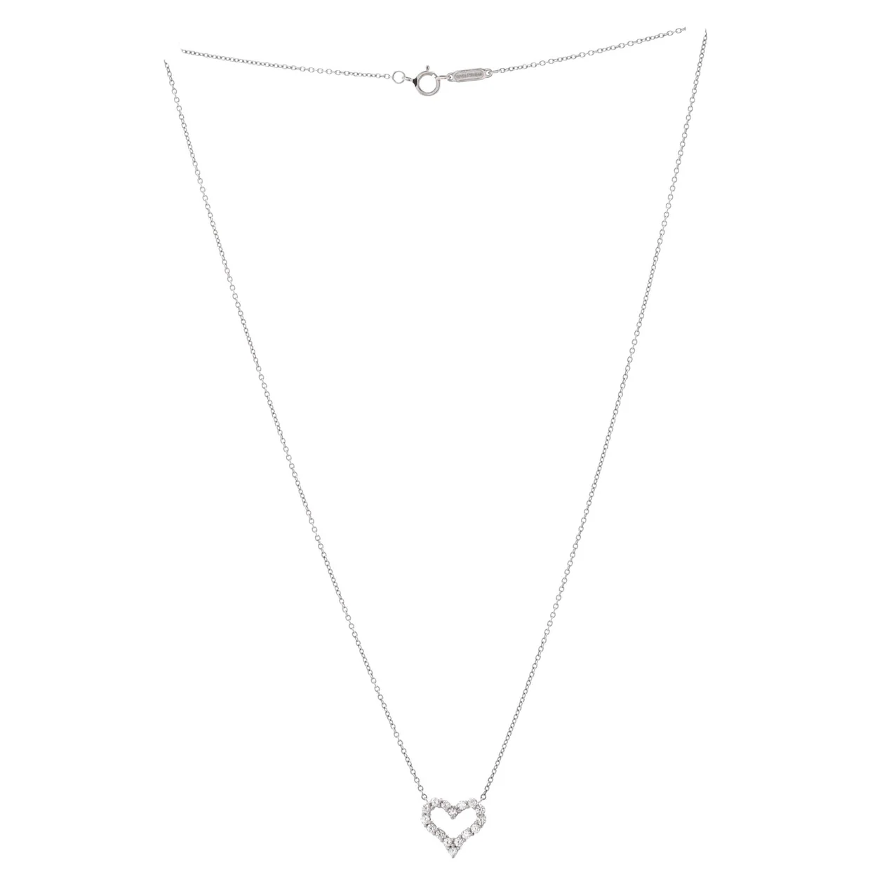 Heart Pendant Necklace Platinum with Diamonds Mini - Deep Luxury