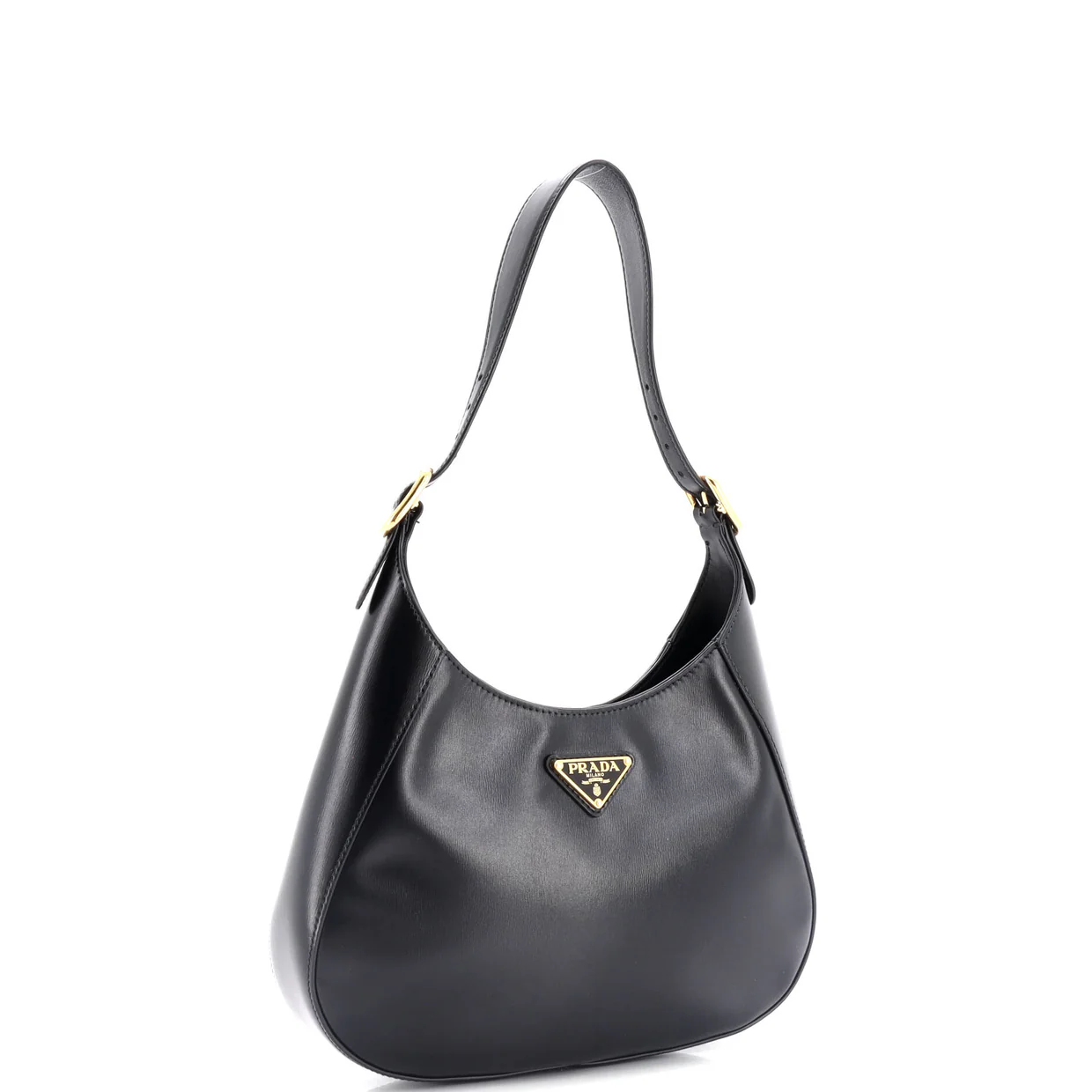 Cleo Shoulder Bag Box Calf Medium - Deep Luxury