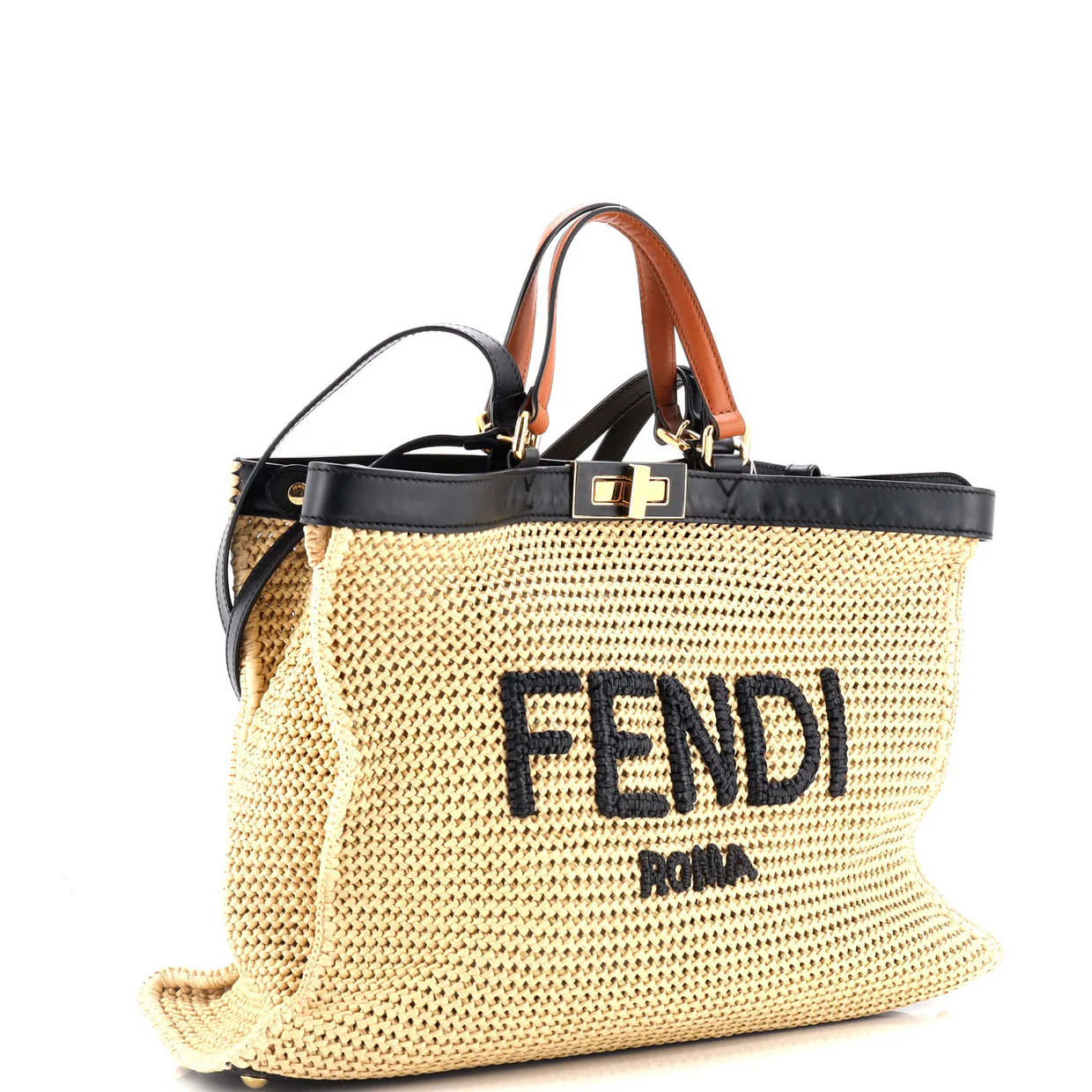 Peekaboo X-Tote Raffia Medium - Deep Luxury