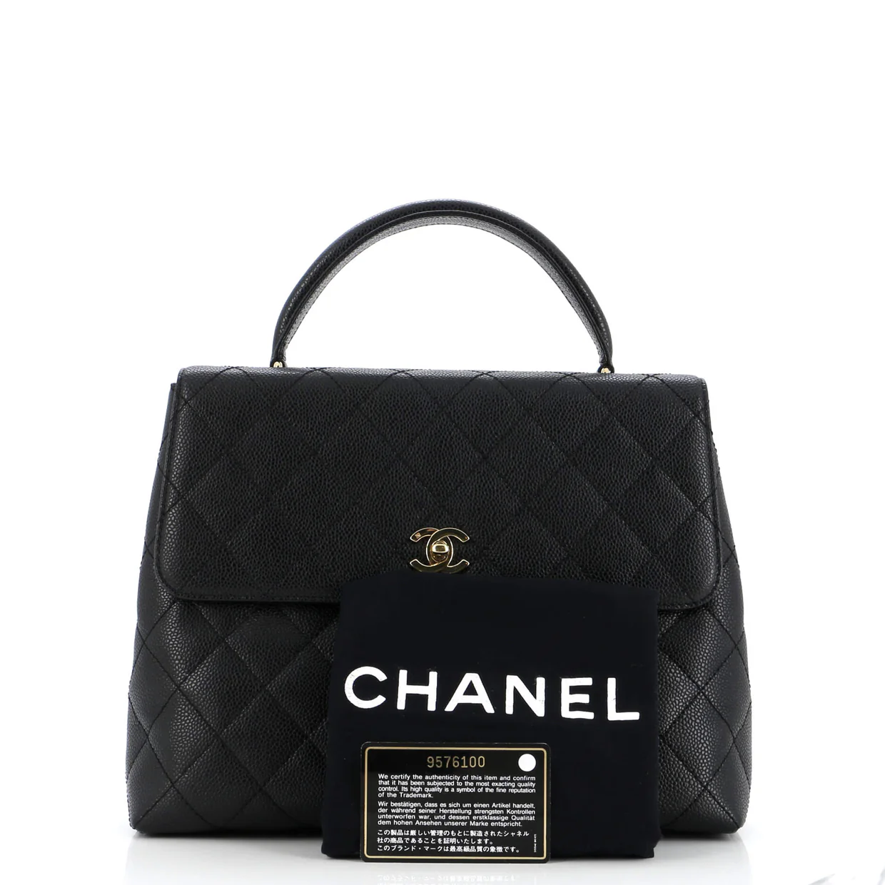 Vintage Classic Top Handle Flap Bag Quilted Caviar Jumbo - Deep Luxury