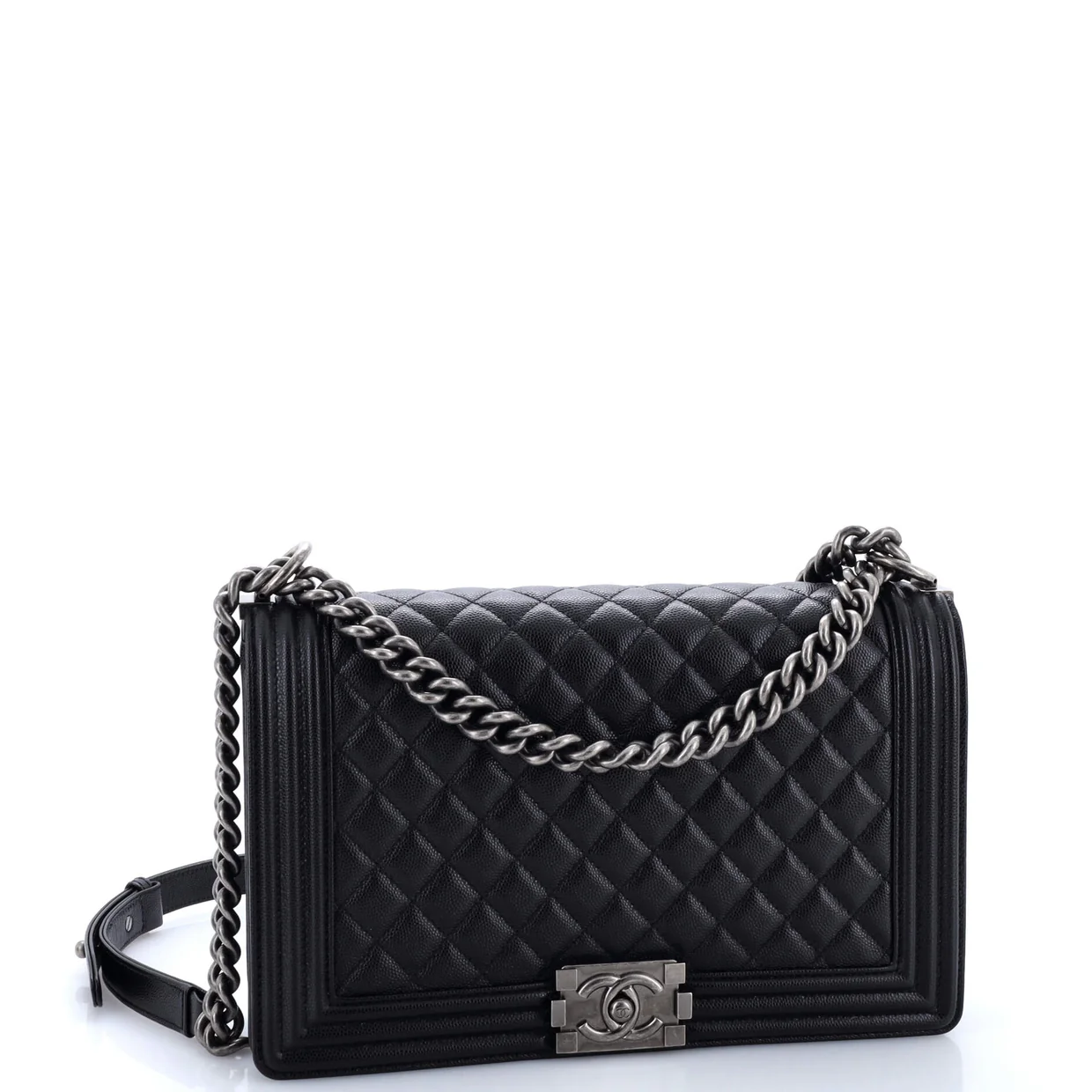 Boy Flap Bag Quilted Caviar New Medium - Deep Luxury