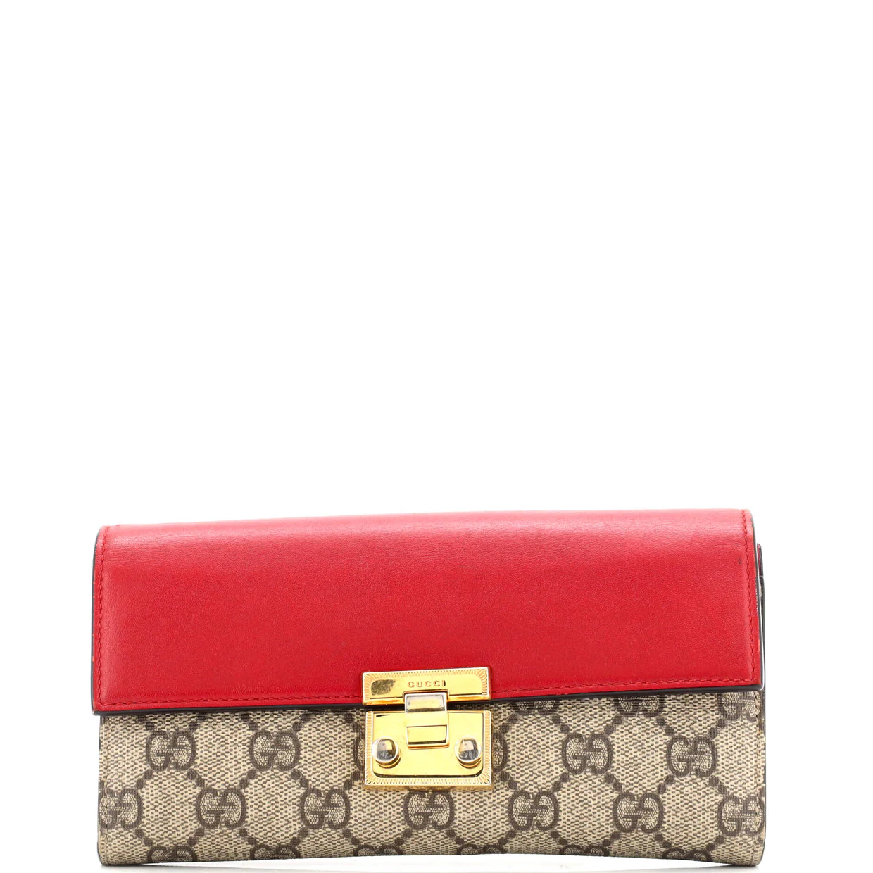 Padlock Continental Chain Wallet GG Coated Canvas and Leather Long - Deep Luxury