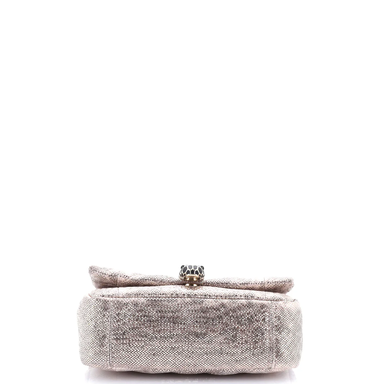 Serpenti Cabochon Shoulder Bag Diagonal Quilted Metallic Karung Small - Deep Luxury