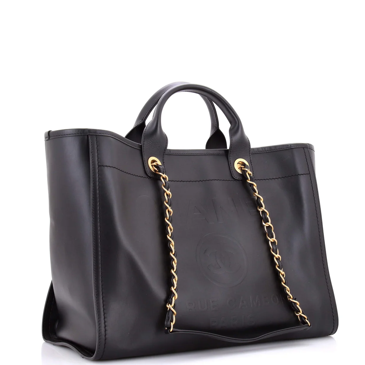 Deauville Tote Embossed Calfskin Large - Deep Luxury