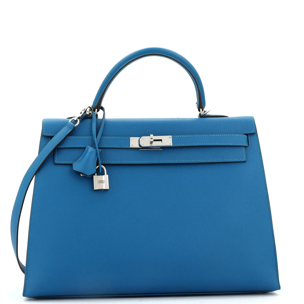 Kelly Handbag Mykonos Epsom with Palladium Hardware 35 - Deep Luxury