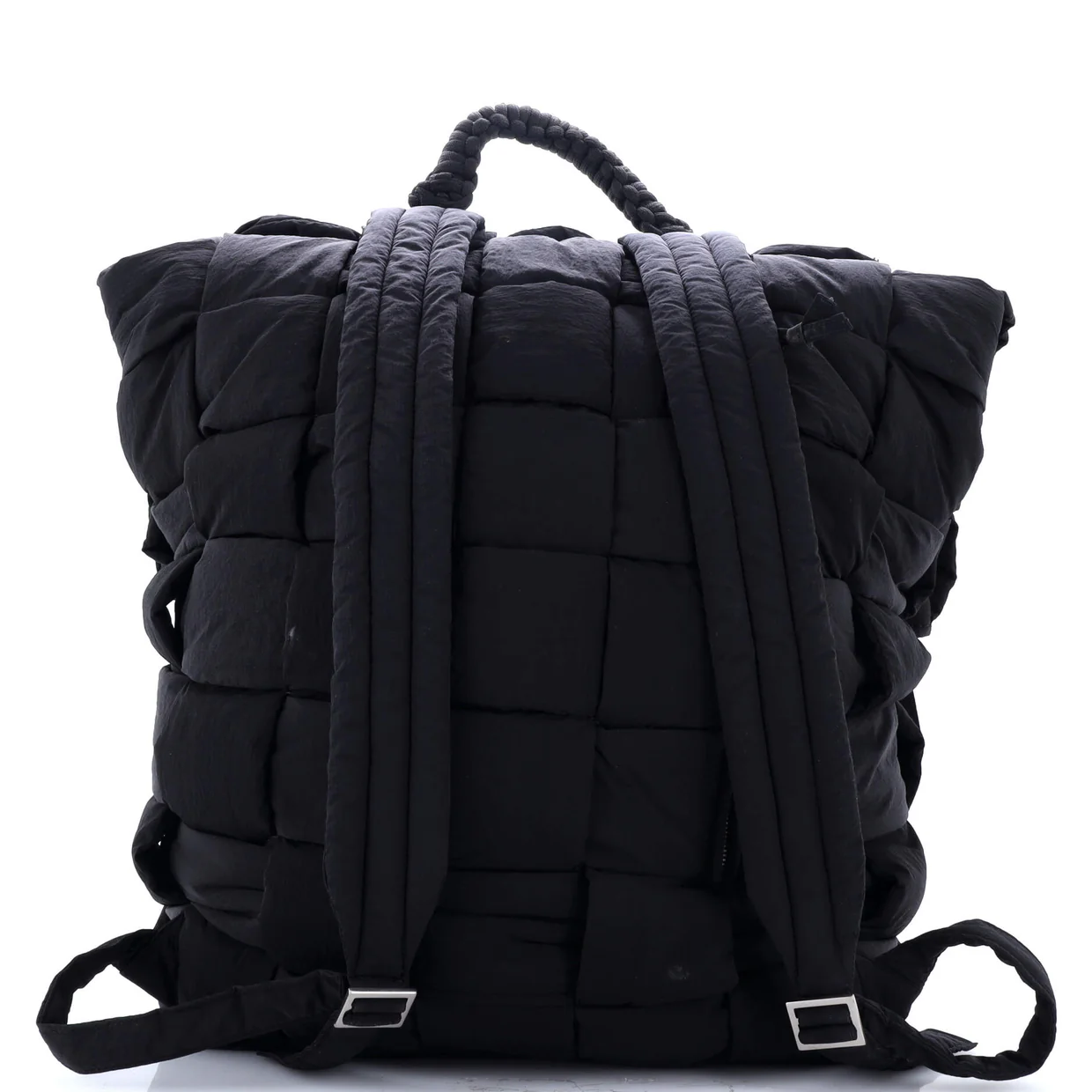 Fold-top Padded Backpack Intrecciato Nylon - Deep Luxury