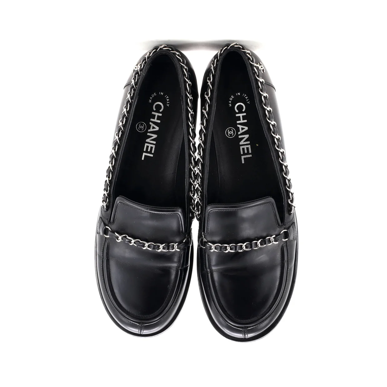 Women's Chain Around Loafers Leather - Deep Luxury