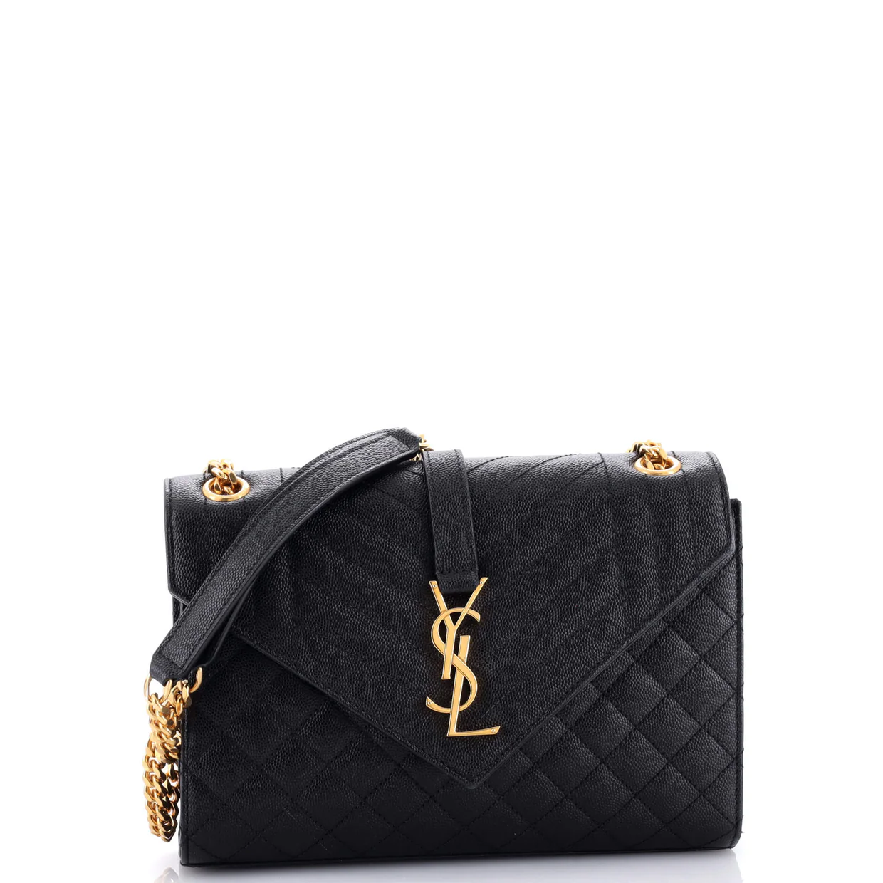 Classic Monogram Envelope Satchel Mixed Matelasse Leather Medium - Deep Luxury