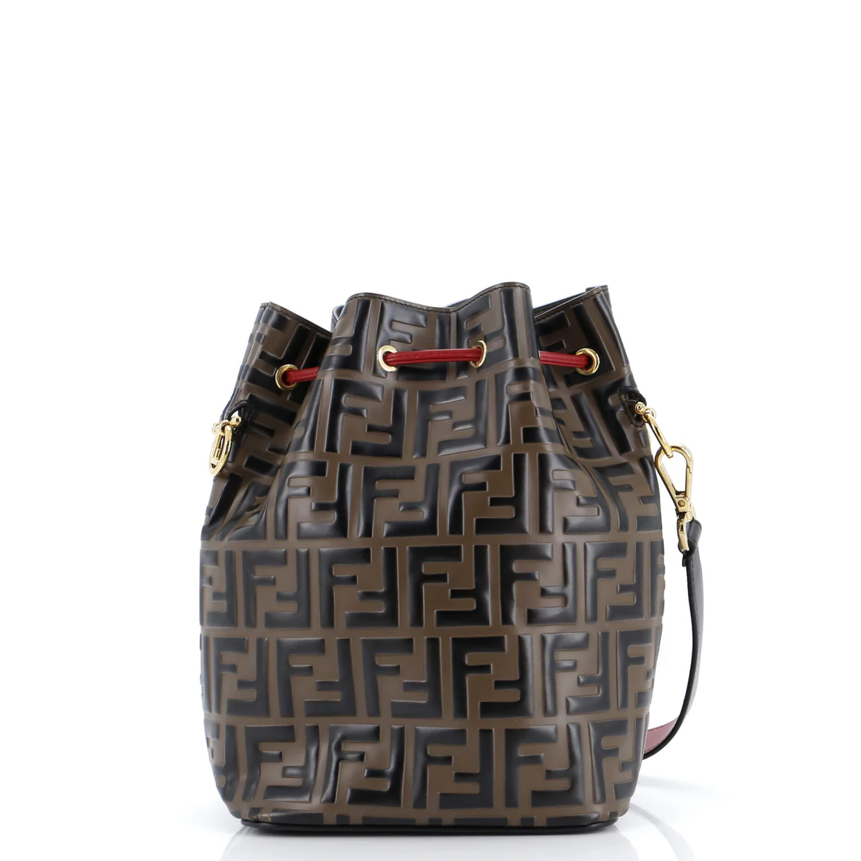 Mon Tresor Bucket Bag Zucca Embossed Leather Small - Deep Luxury