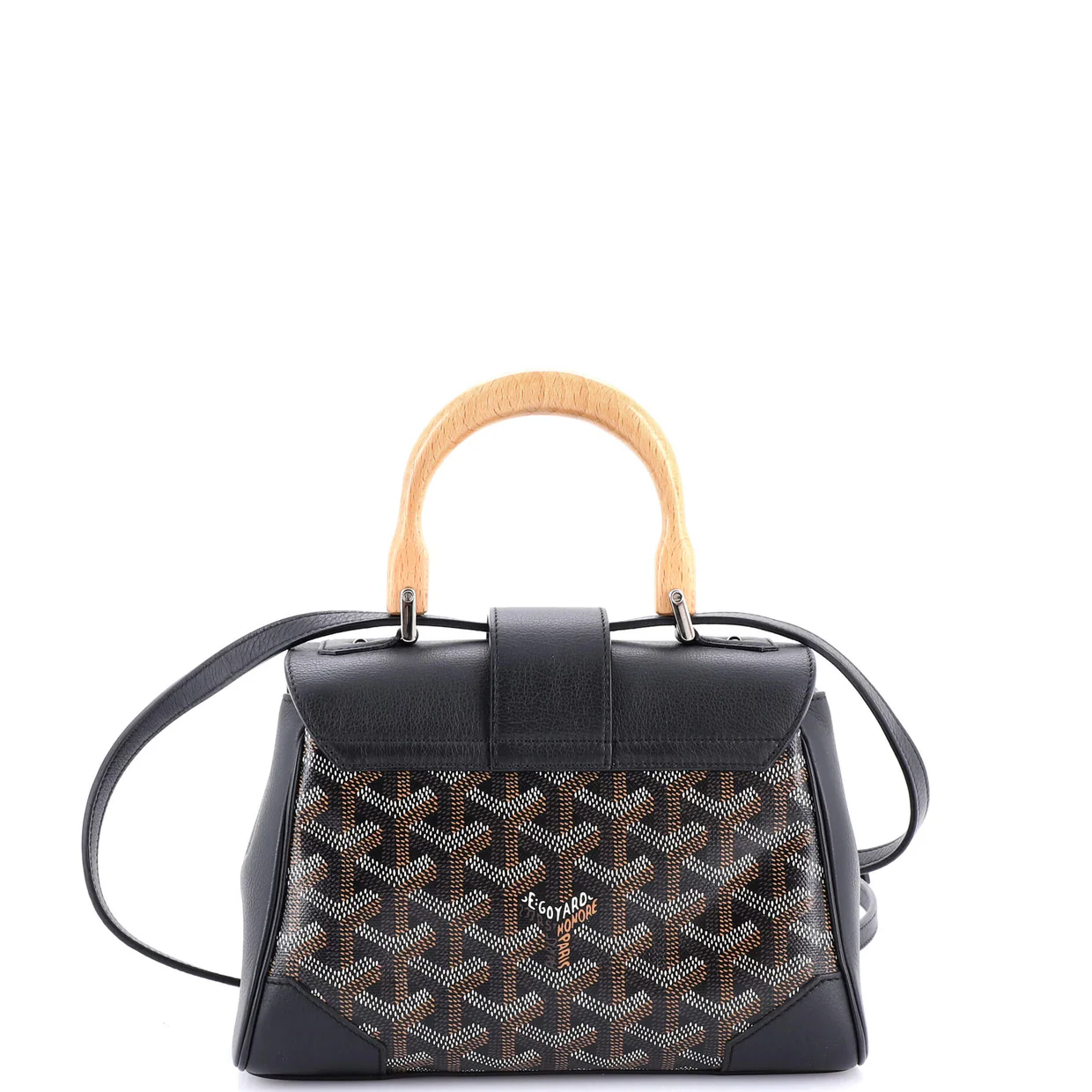 Saigon Top Handle Bag Coated Canvas with Leather Mini - Deep Luxury