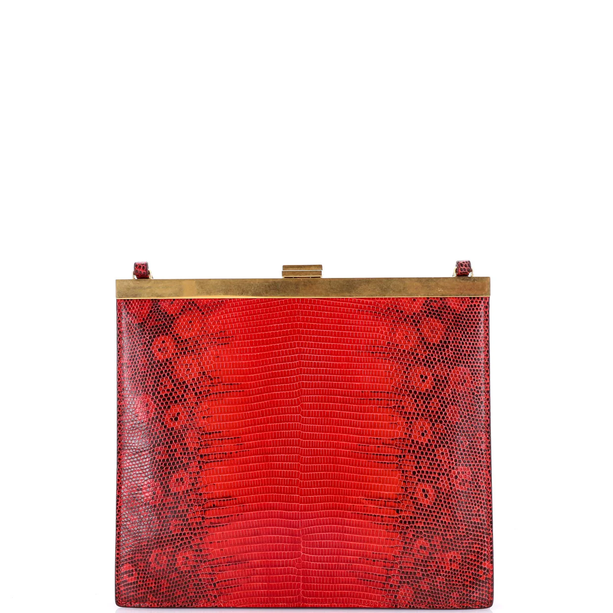 Clasp Crossbody Bag Lizard Mini - Deep Luxury