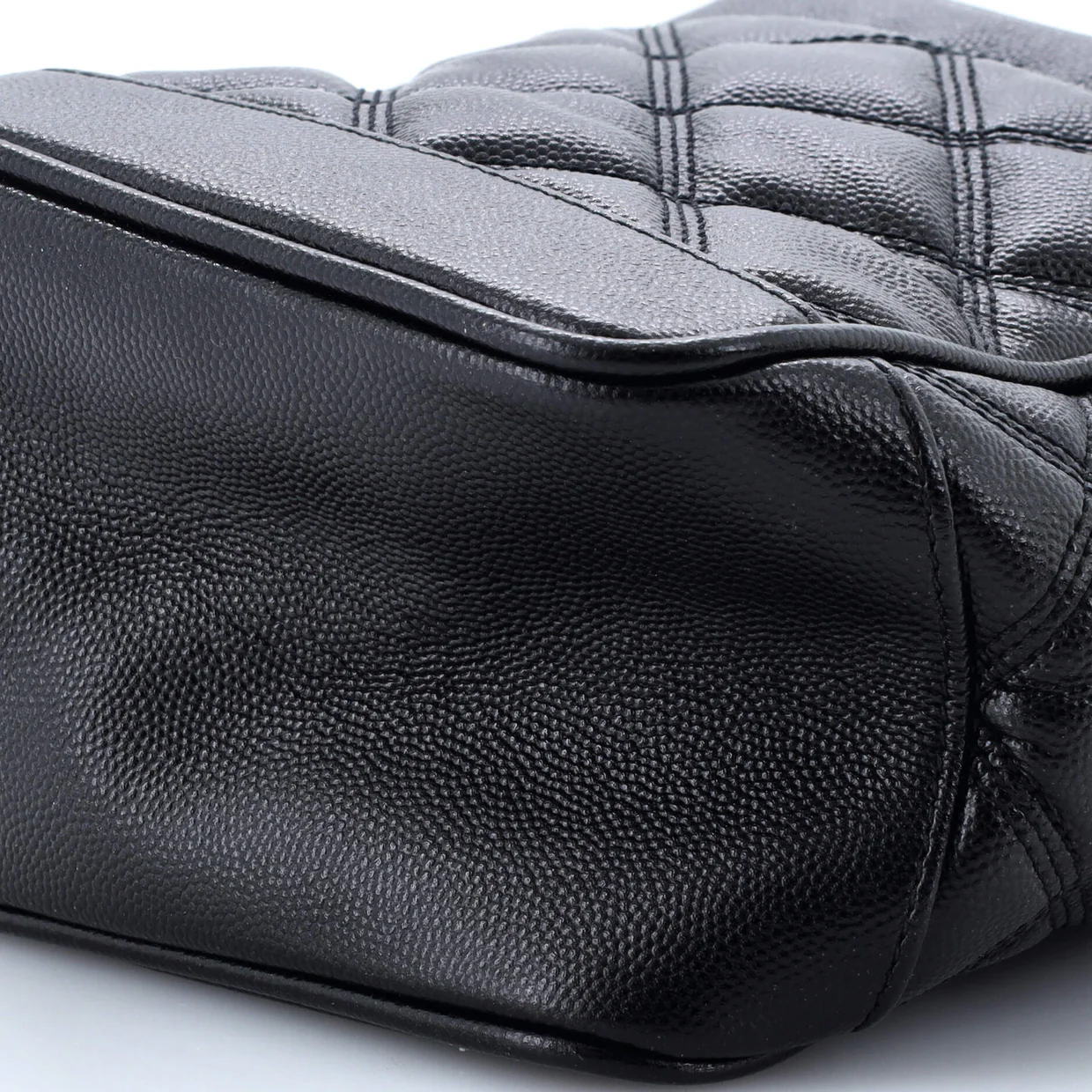 80's Vanity Bag Quilted Leather - Deep Luxury
