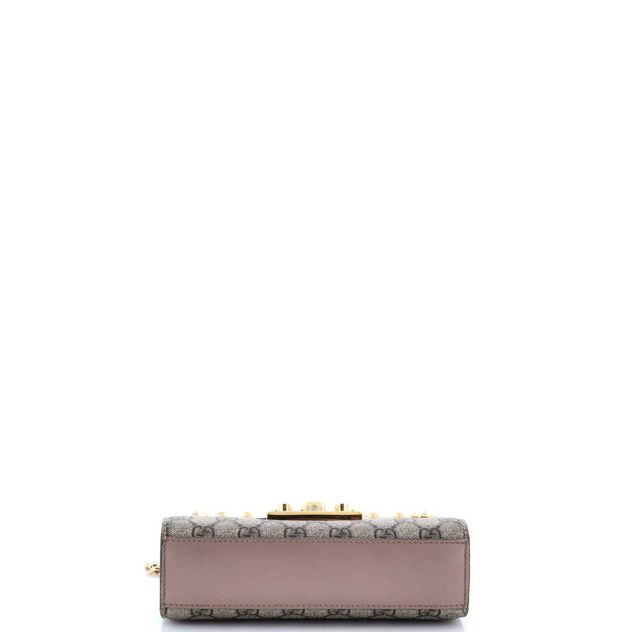 Pearly Padlock Shoulder Bag GG Coated Canvas with Studded Leather Small - Deep Luxury