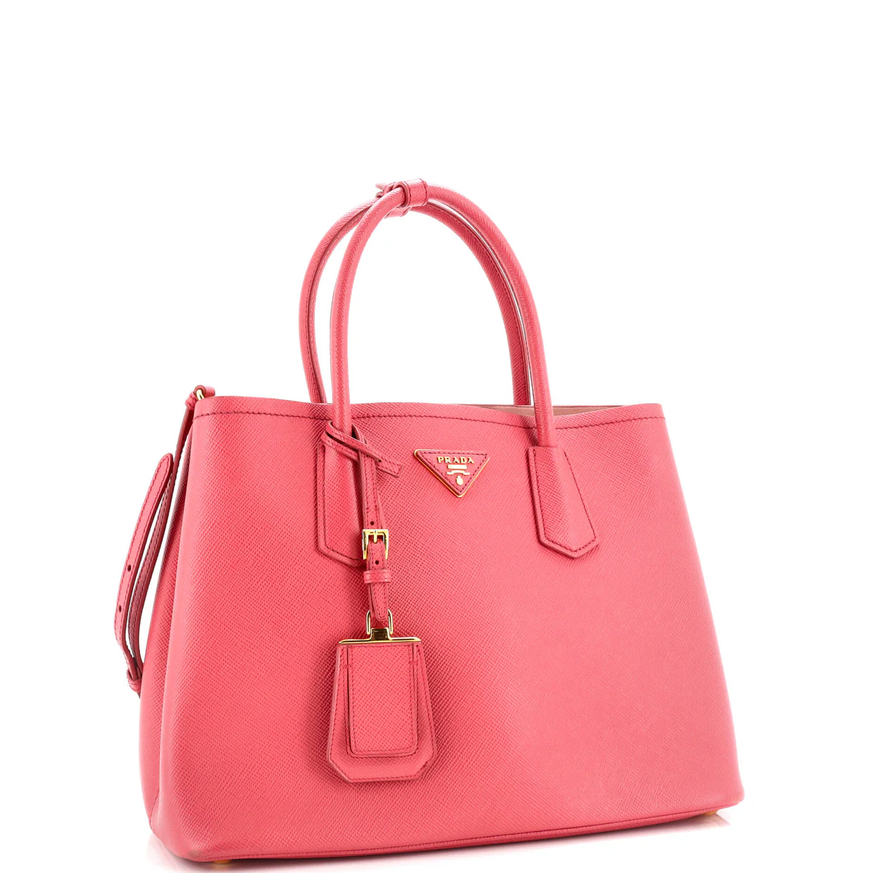 Cuir Double Tote Saffiano Leather Medium - Deep Luxury