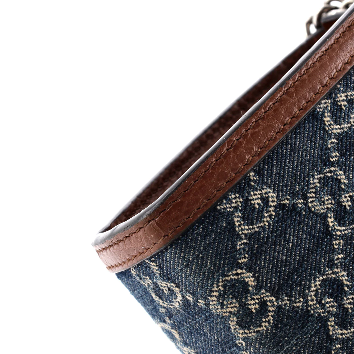 Dionysus Chain Wallet GG Denim Small - Deep Luxury