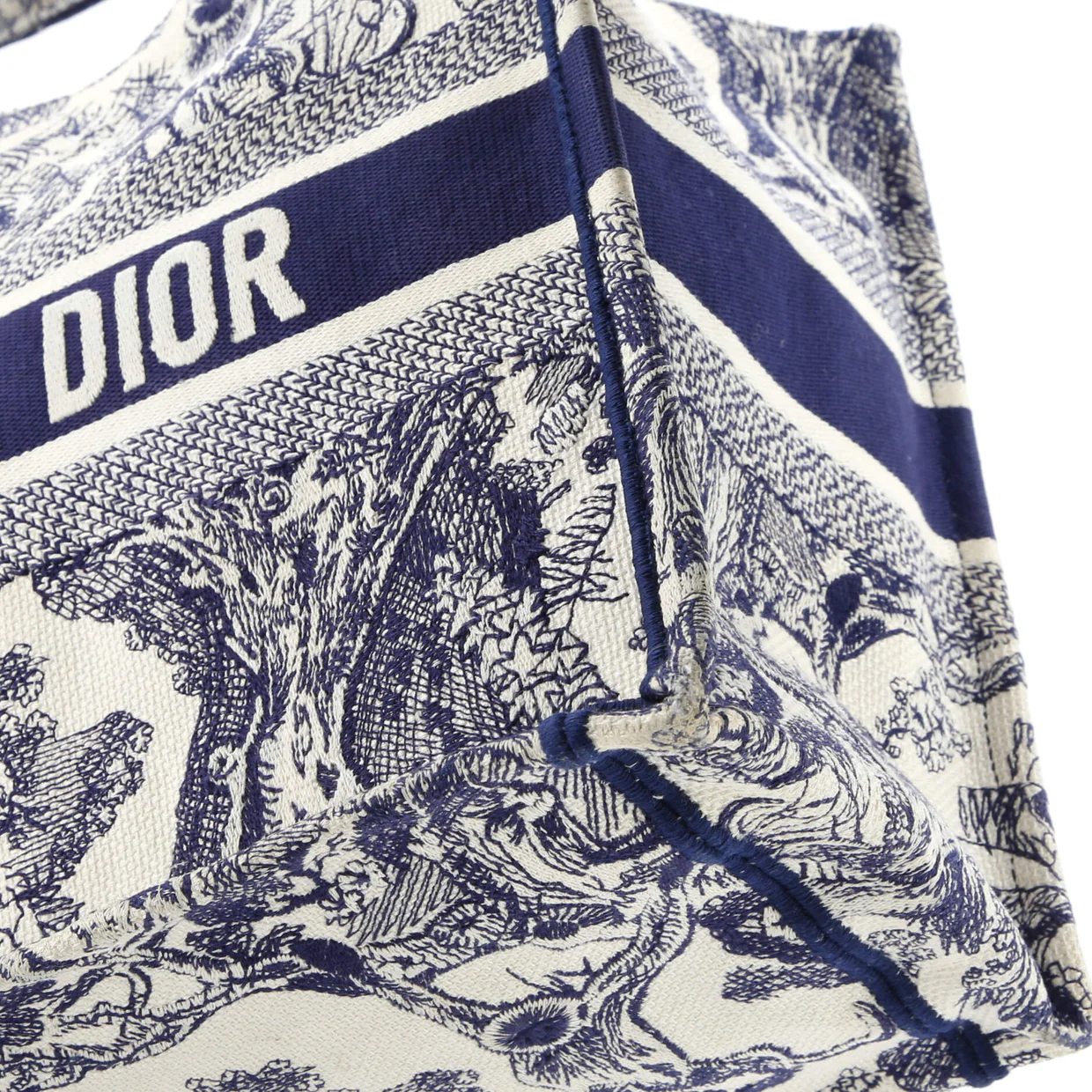 Book Tote Embroidered Canvas Medium - Deep Luxury