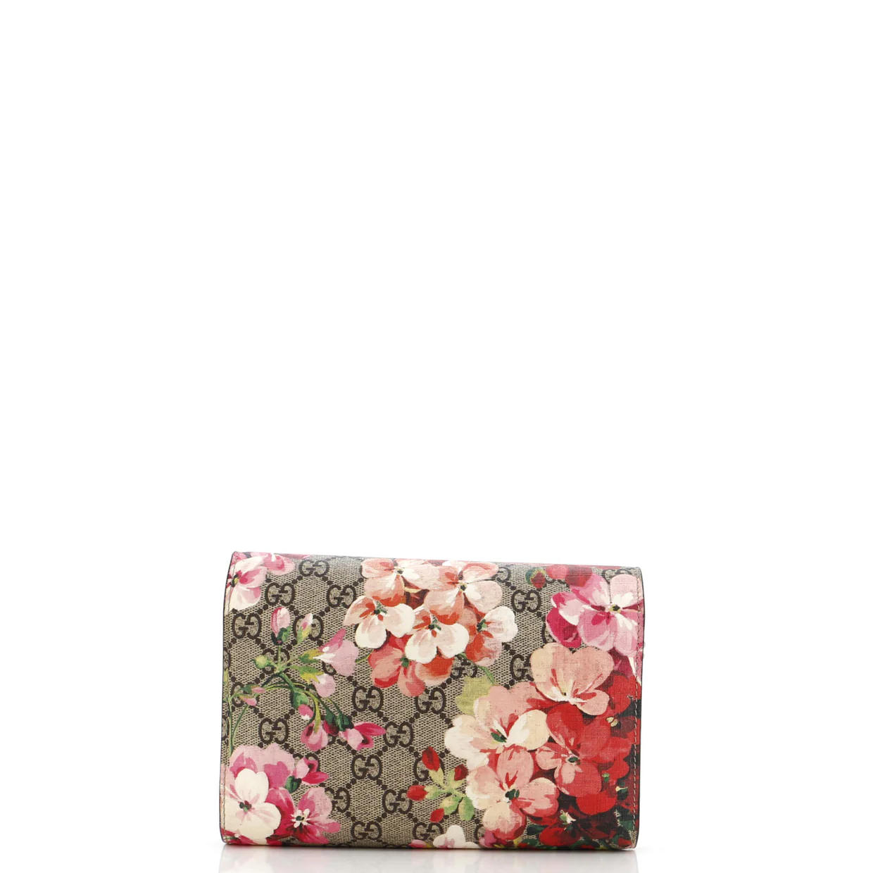 Dionysus Chain Wallet Blooms Print GG Coated Canvas Small - Deep Luxury