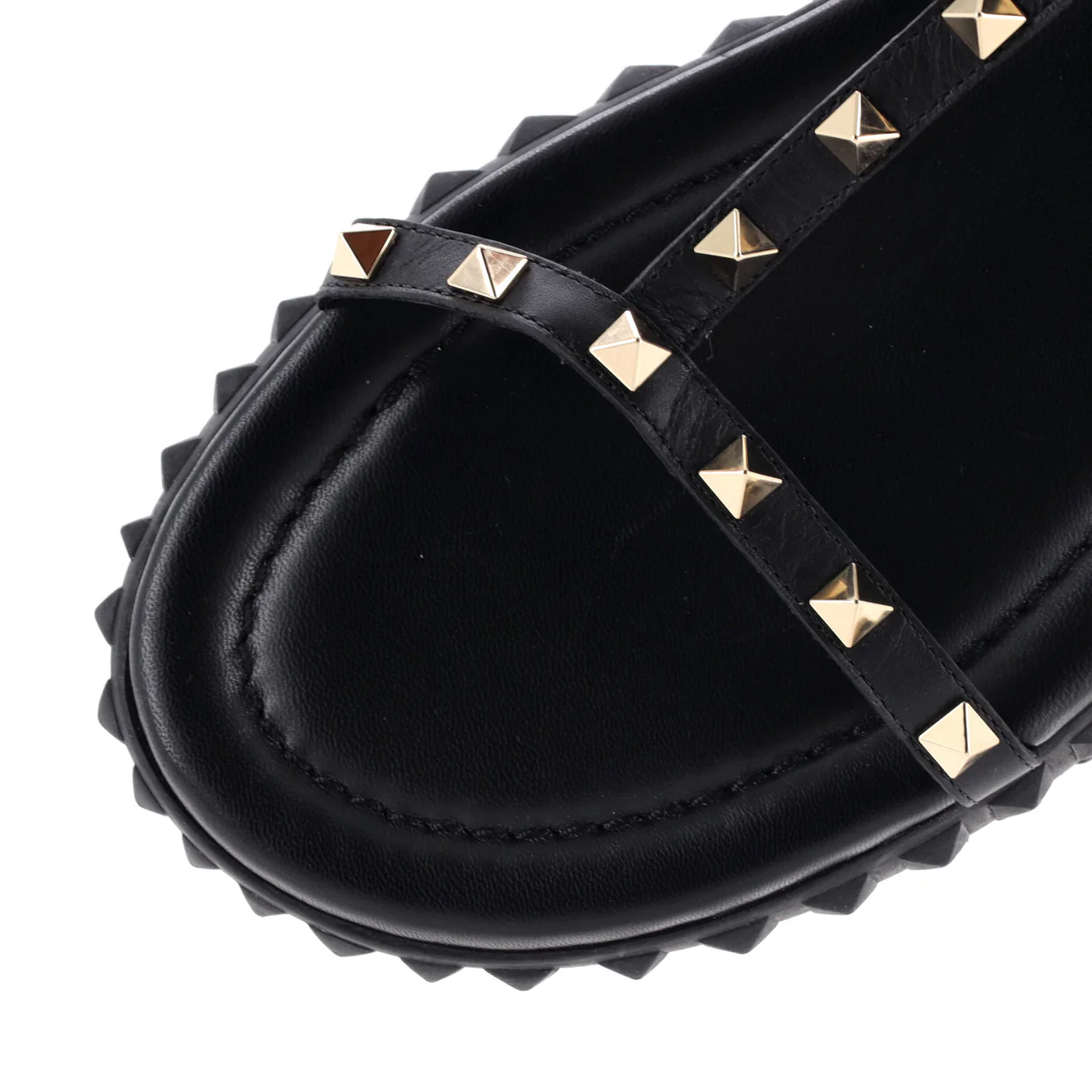 Women's Rockstud Gladiator Platform Sandals Leather - Deep Luxury