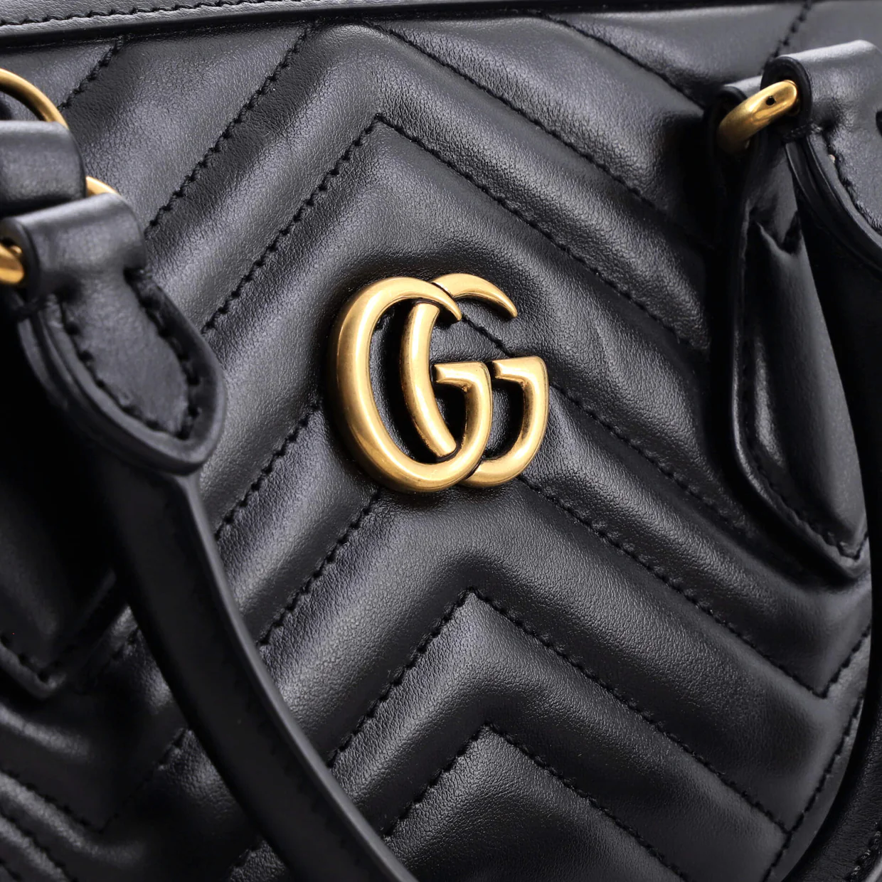 GG Marmont Top Handle Boston Bag Matelasse Leather Small - Deep Luxury