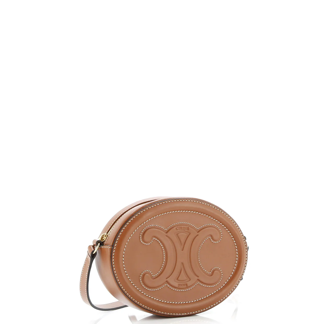 Triomphe Oval Crossbody Bag Leather Mini - Deep Luxury
