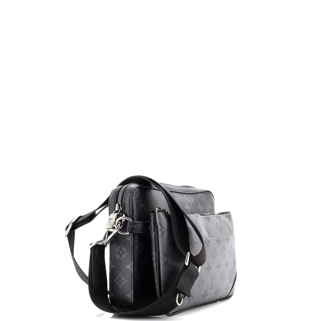 Trio Messenger Bag Reverse Monogram Eclipse Canvas - Deep Luxury