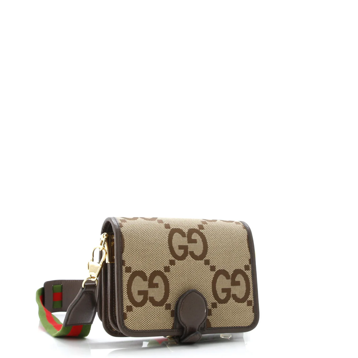 Buckle Messenger Bag Jumbo GG Canvas Small - Deep Luxury