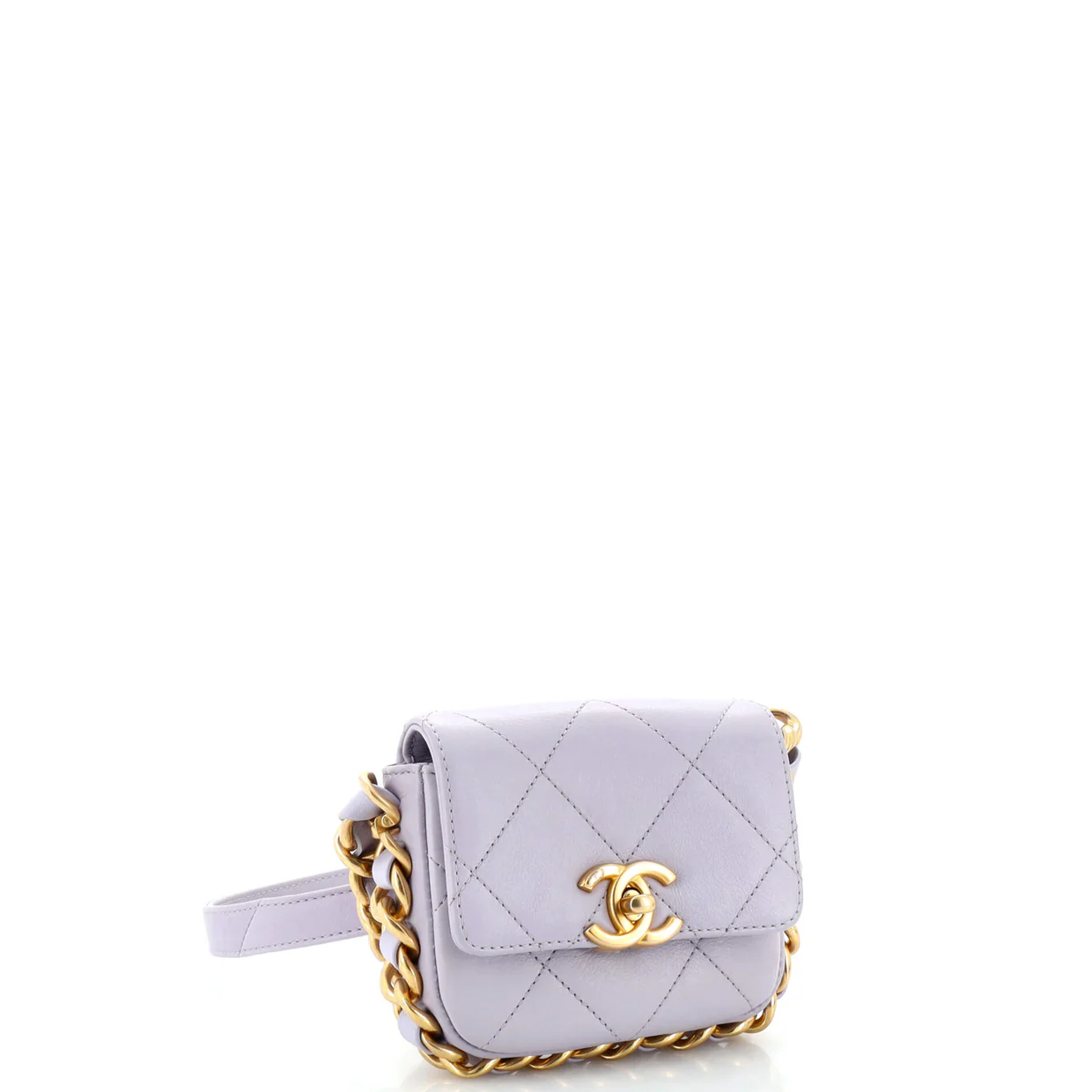 Framing Chain Flap Bag Quilted Calfskin Mini - Deep Luxury