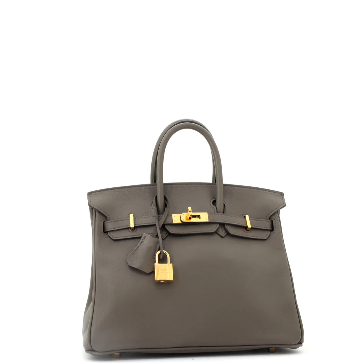 Birkin Handbag Grey Swift with Gold Hardware 25 - Deep Luxury