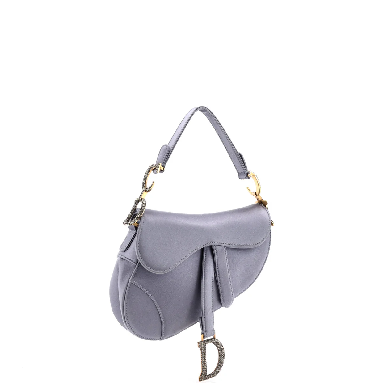 Saddle Handbag Satin with Crystals Mini - Deep Luxury