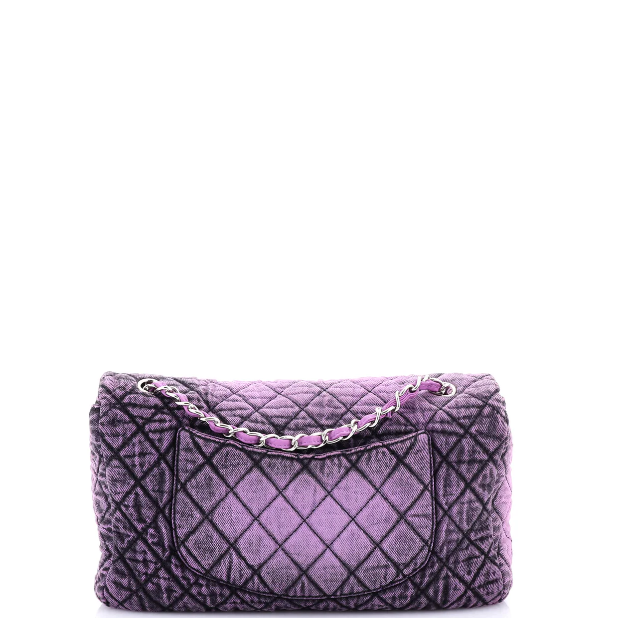 Denimpression Flap Bag Quilted Distressed Denim Medium - Deep Luxury