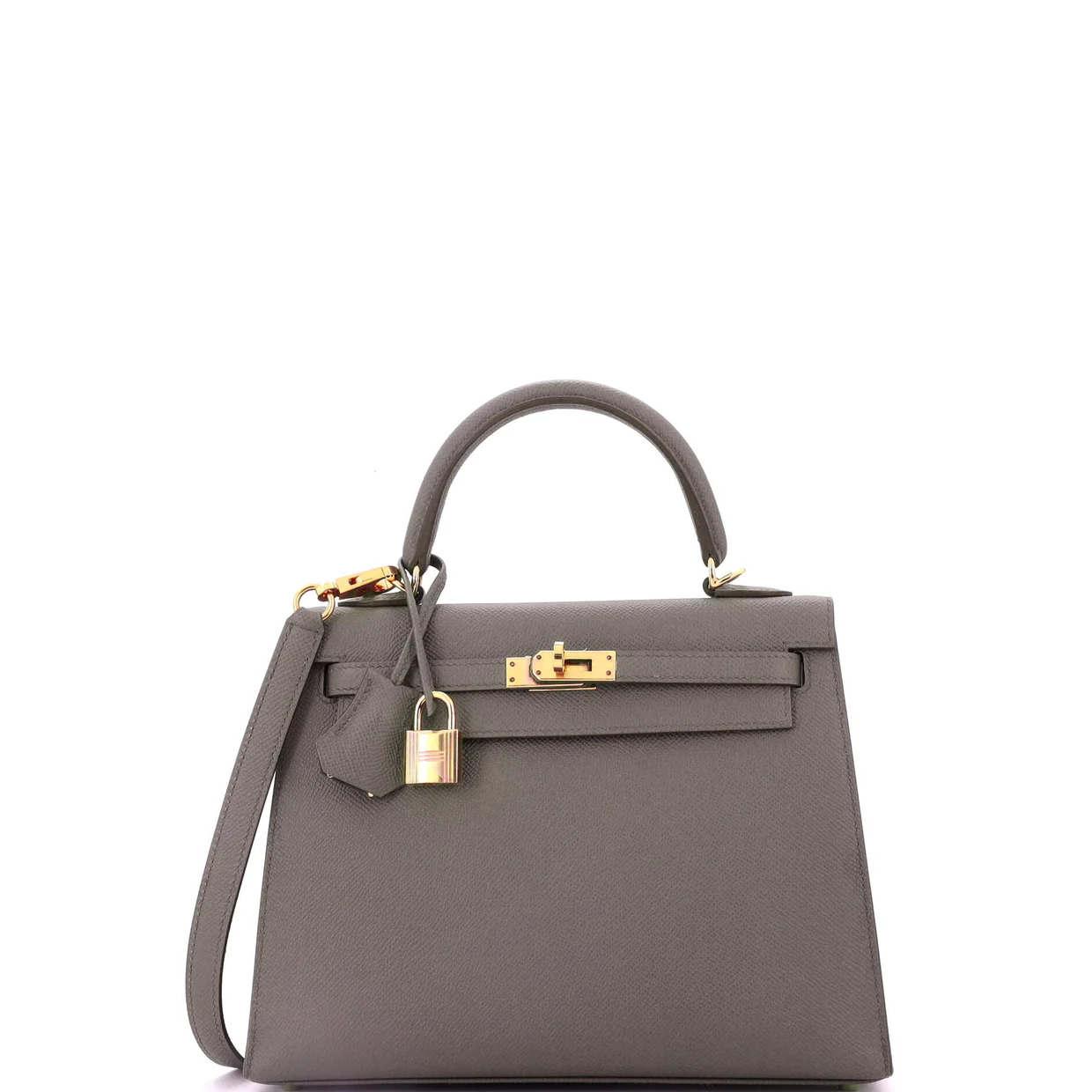 Kelly Handbag Grey Epsom with Gold Hardware 25 - Deep Luxury