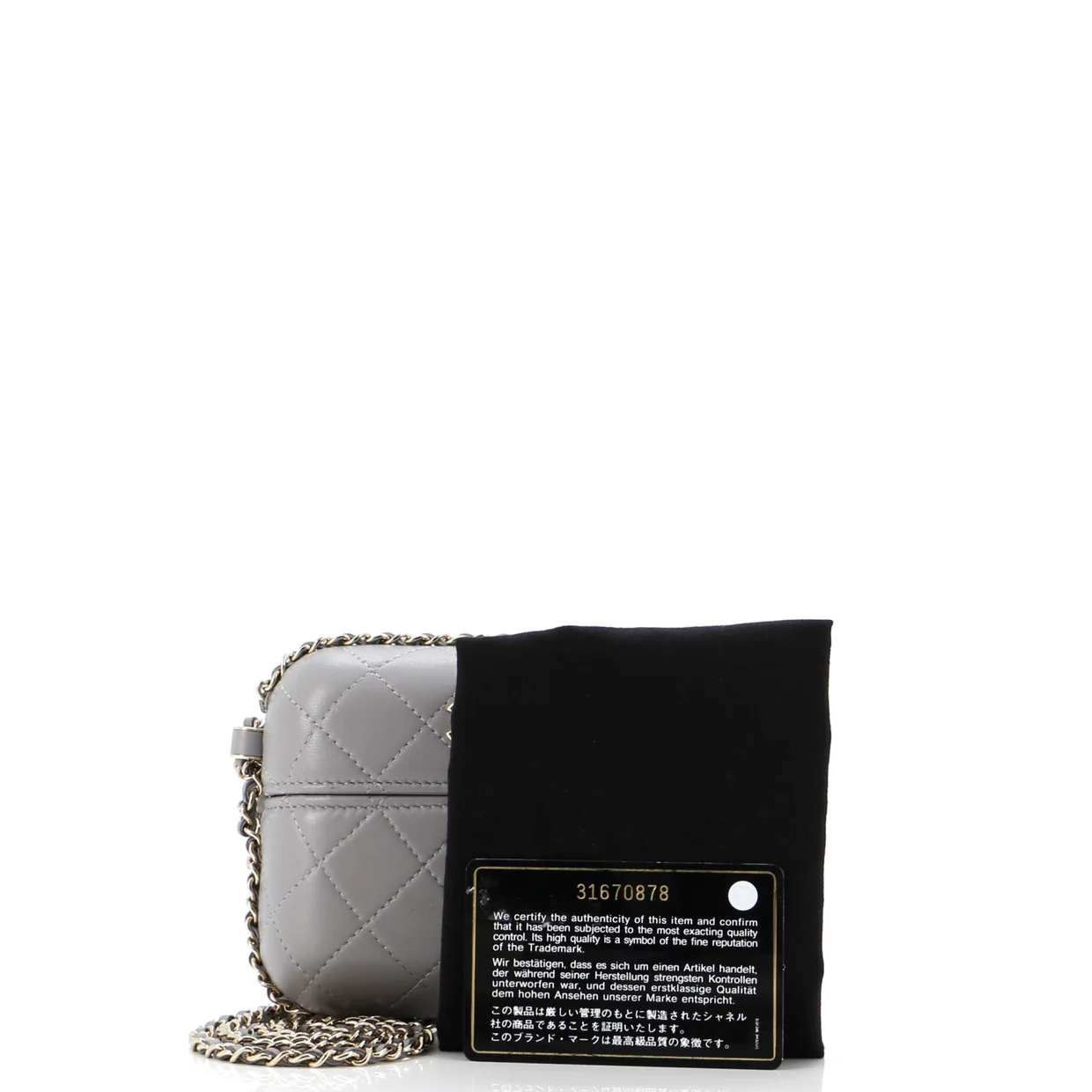 Chain Around Airpod Holder Box Crossbody Quilted Lambskin - Deep Luxury