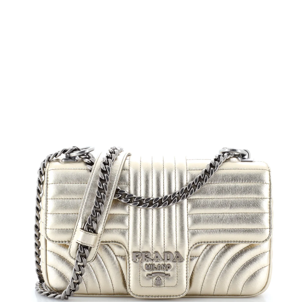 Chain Flap Shoulder Bag Diagramme Quilted Leather Medium - Deep Luxury