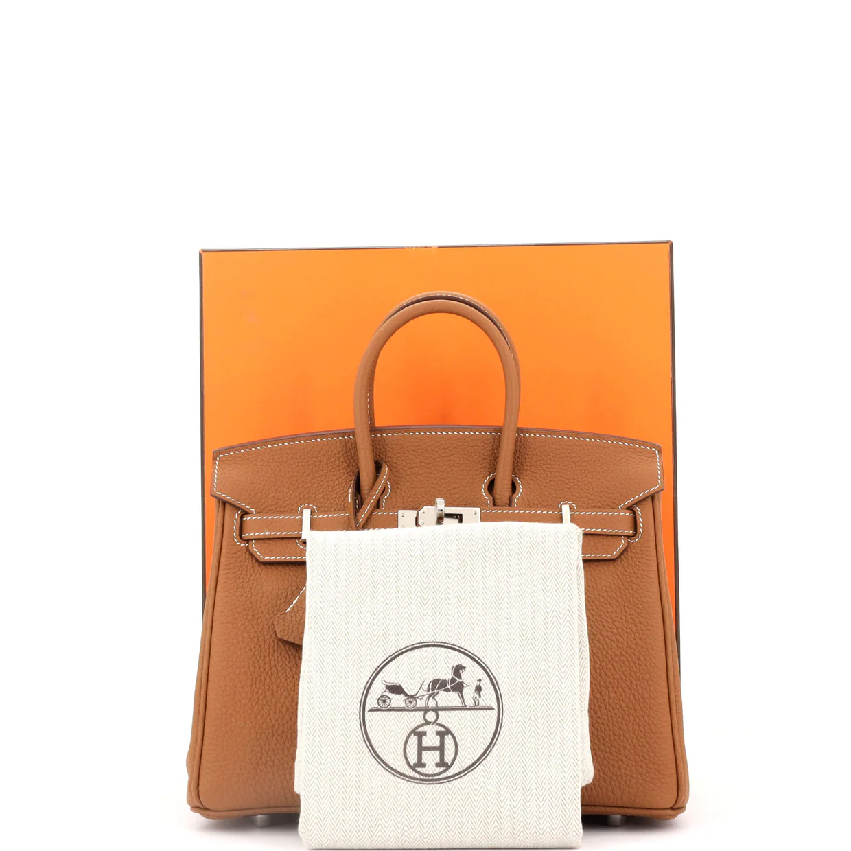 Birkin Handbag Gold Togo with Palladium Hardware 25 - Deep Luxury