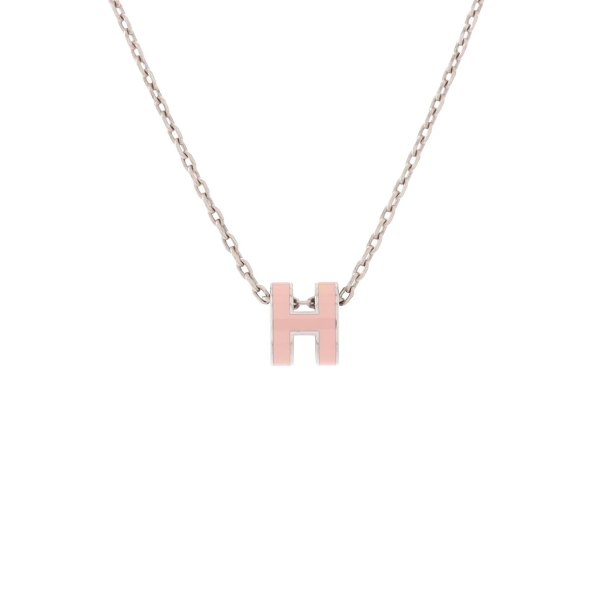 Pop H Pendant Chain Necklace Metal and Enamel Mini - Deep Luxury