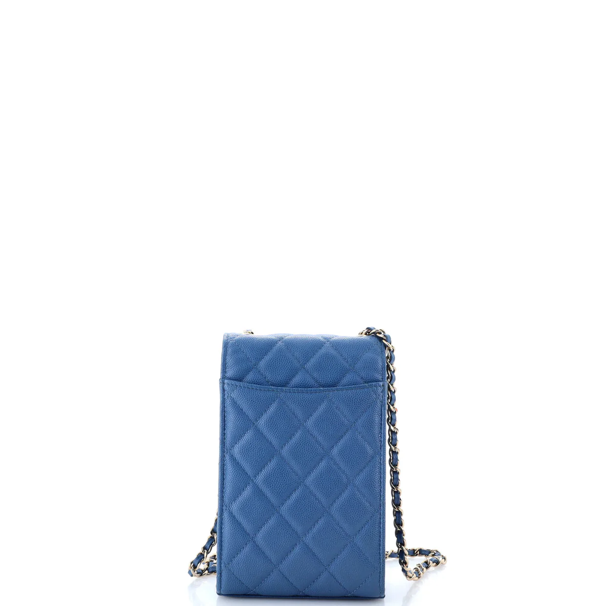CC Flap Phone Holder Crossbody Bag Quilted Caviar - Deep Luxury